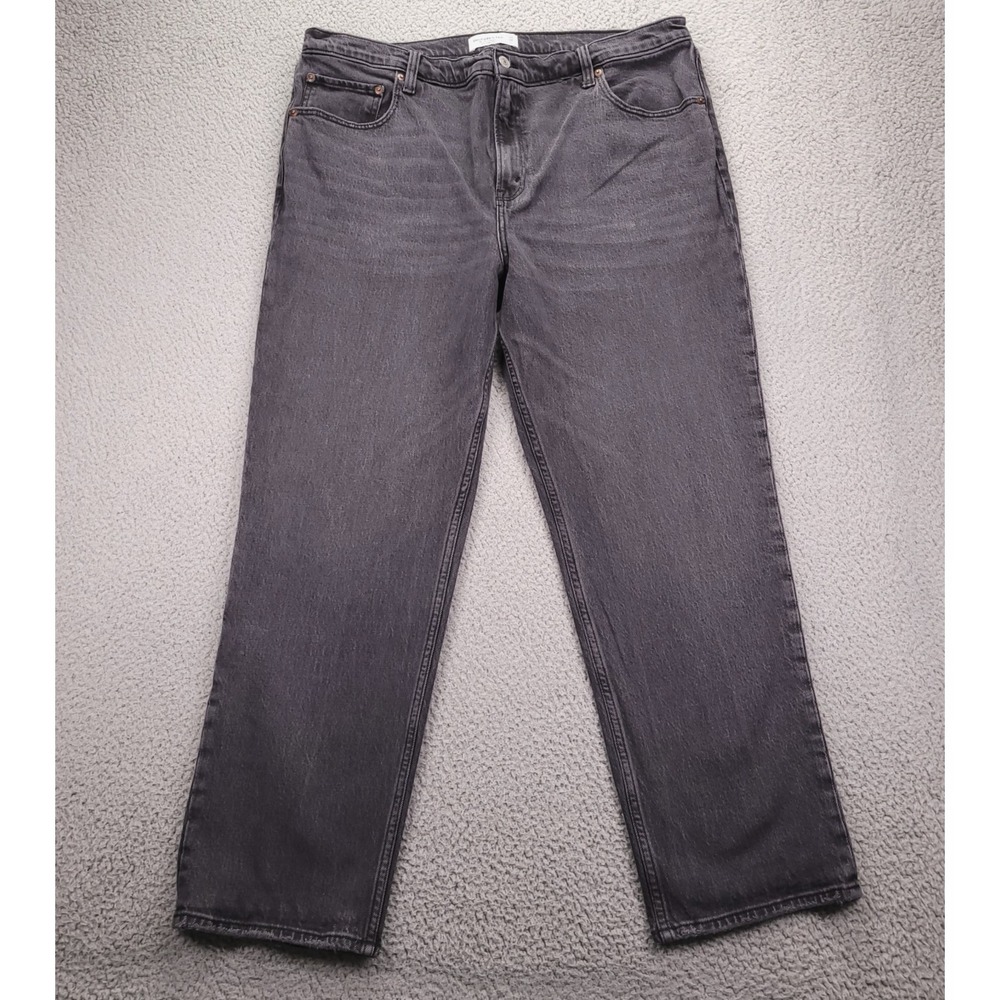 ABERCROMBIE Jeans Womens Size 34/18 Short‎ 90's Straight Ultra High Rise Black